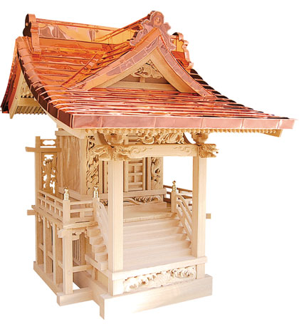 千鳥屋根　束立 総彫（1尺5寸/1尺8寸/2尺　けやき・木曽ひのき）